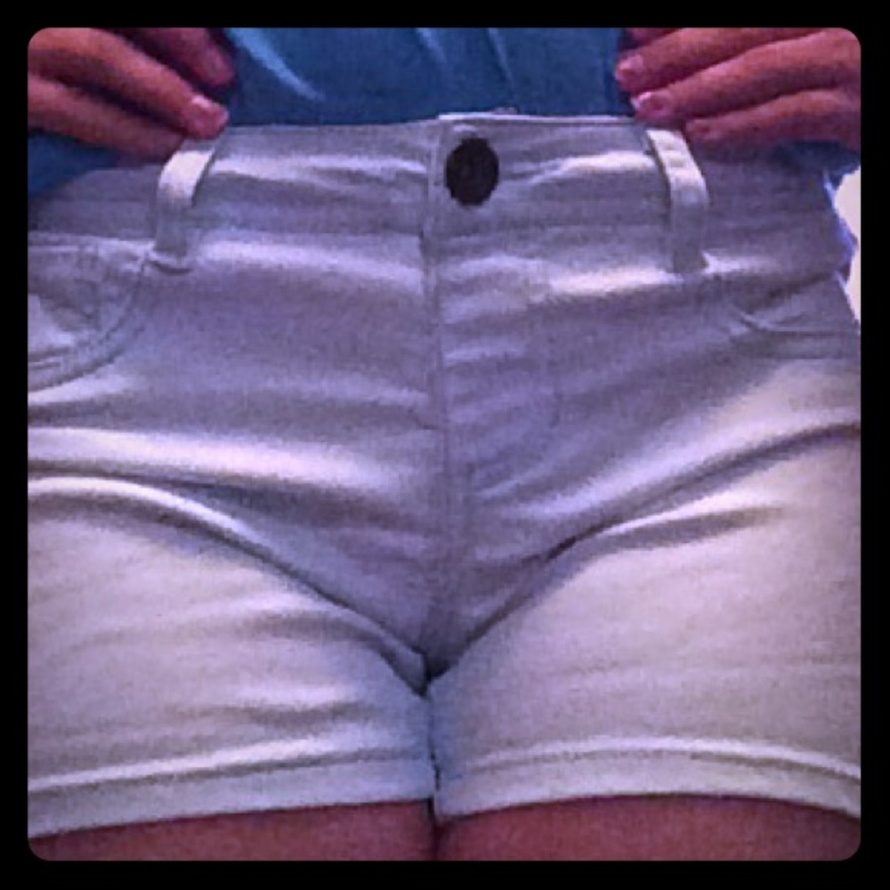 Mint colored jean shorts
